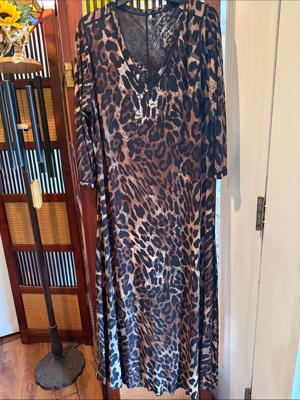 Attitudes by Renee Leopard Print Dress in Brown & Black Reversible